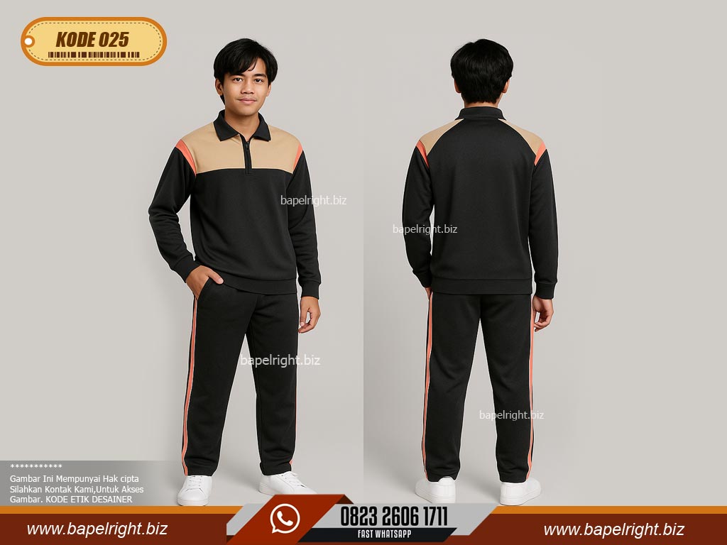 Kaos Olahraga Warna Light Brown Dan Hitam